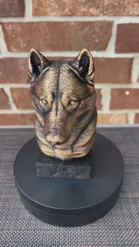 Husky Bust  - Hand-Painted, Customizable, 3D Printed