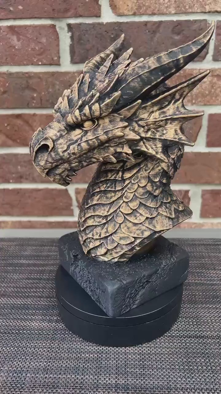 Storm Dragon Bust  - Hand-Painted, Customizable, 3D Printed