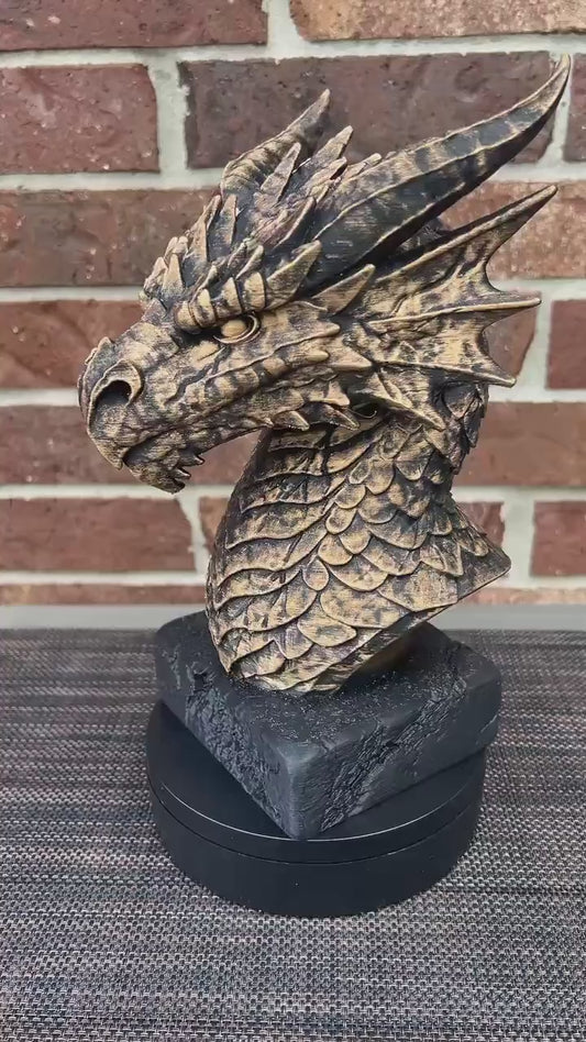 Storm Dragon Bust  - Hand-Painted, Customizable, 3D Printed