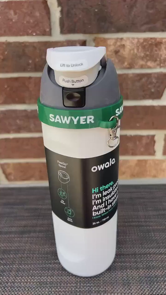 Name Ring for Owala water bottle with keychain - FreeSip Spout 32 oz or 24 oz