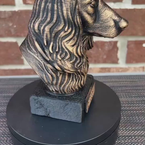 Long haired Dachshund Bust  - Hand-Painted, Customizable, 3D Printed