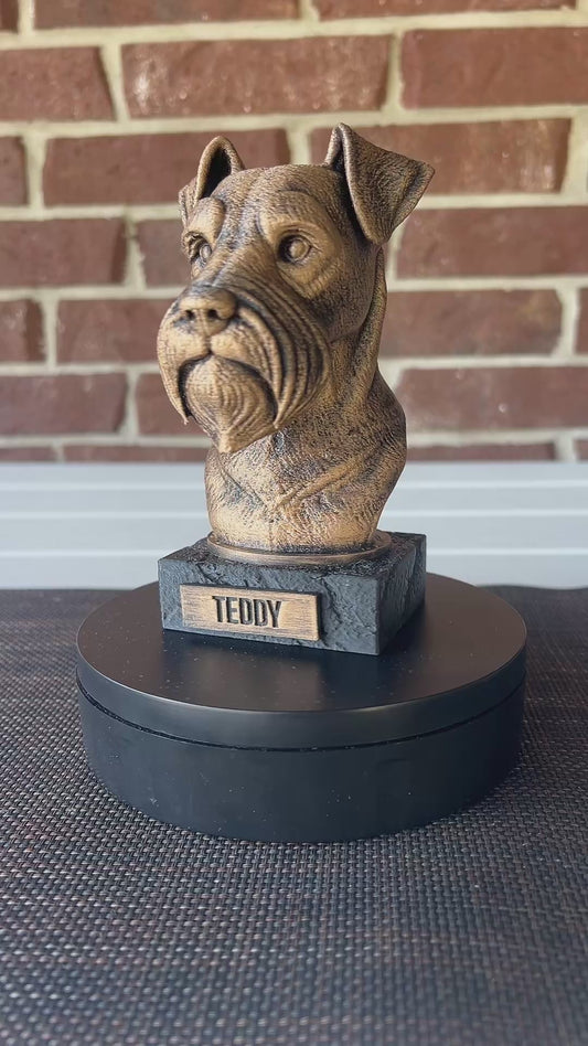 Schnauzer- Hand-Painted, Customizable, 3D Printed, Pet Memorial