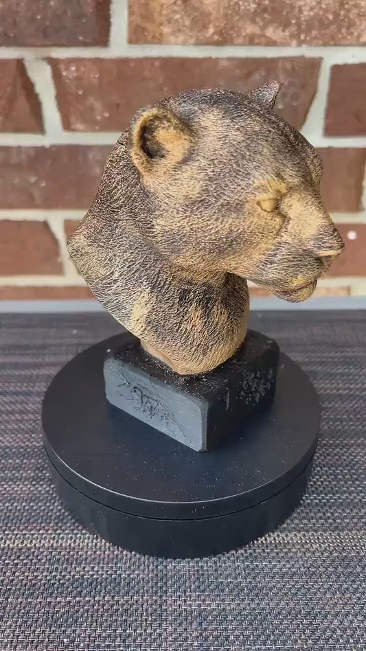 Jaguar Bust  - Hand-Painted, Customizable, 3D Printed