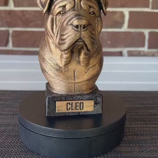 Shar Pei Bust  - Hand-Painted, Customizable, 3D Printed