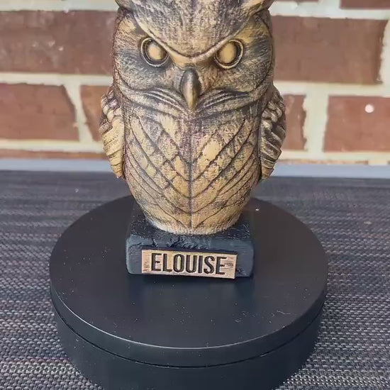 Owl Bust  - Hand-Painted, Customizable, 3D Printed