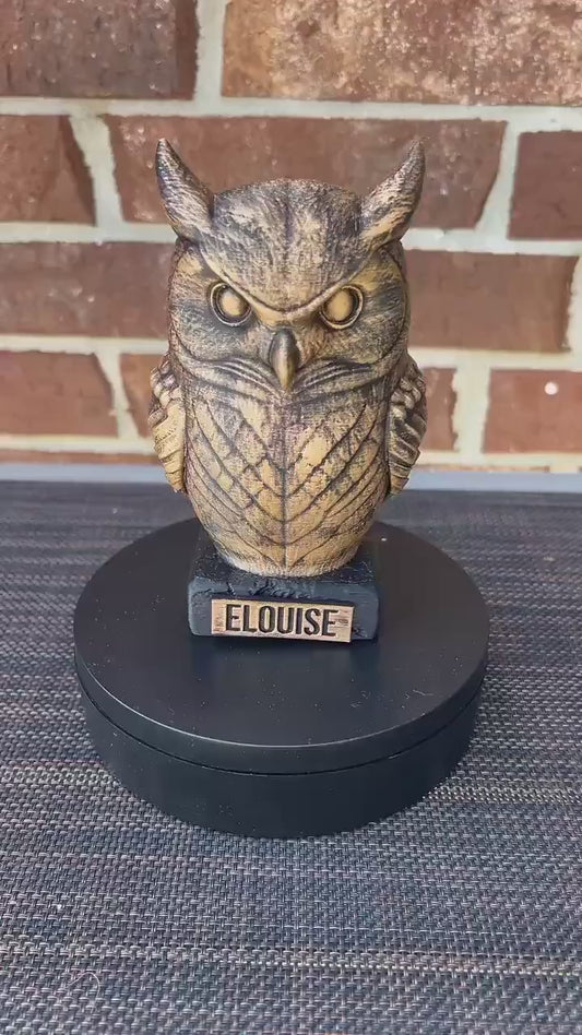 Owl Bust  - Hand-Painted, Customizable, 3D Printed