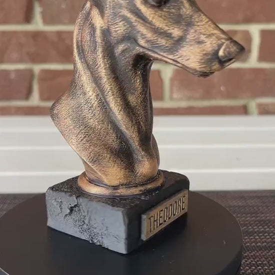 Whippet Bust - Hand-Painted, Customizable, 3D Printed