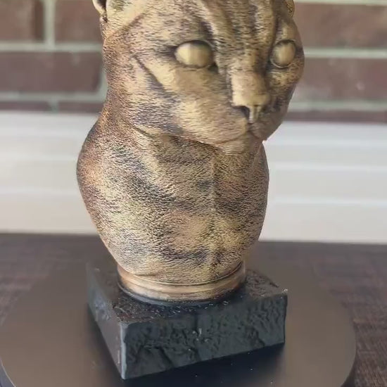 Russian Blue Bust  - Hand-Painted, Customizable, 3D Printed