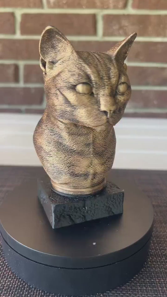 Russian Blue Bust  - Hand-Painted, Customizable, 3D Printed