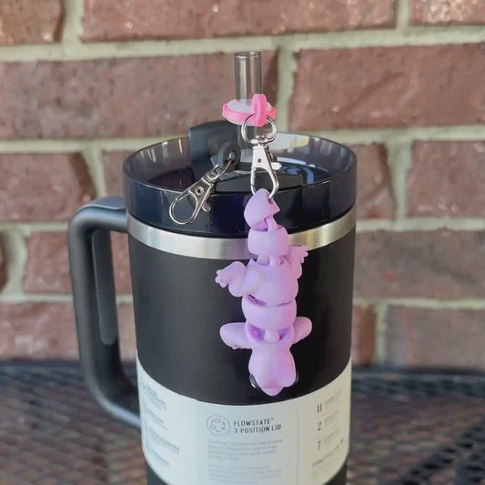 Straw Charm Clasp (Attach any keychain or charm) Tumbler Charm Topper