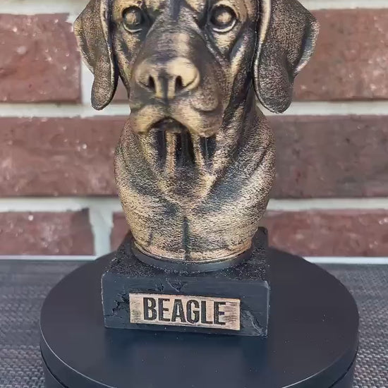 Beagle Bust  - Hand-Painted, Customizable, 3D Printed