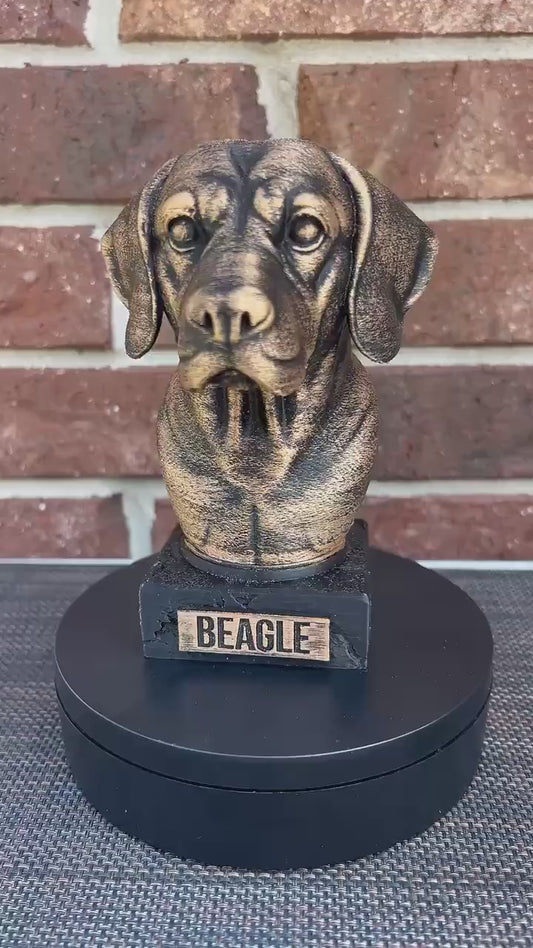 Beagle Bust  - Hand-Painted, Customizable, 3D Printed
