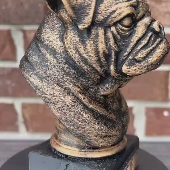 Pug Bust  - Hand-Painted, Customizable, 3D Printed