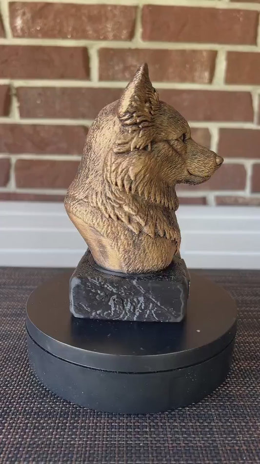 Icelandic Sheepdog Bust  - Hand-Painted, Customizable, 3D Printed