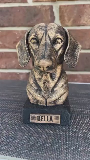 Dachshund Bust  - Hand-Painted, Customizable, 3D Printed