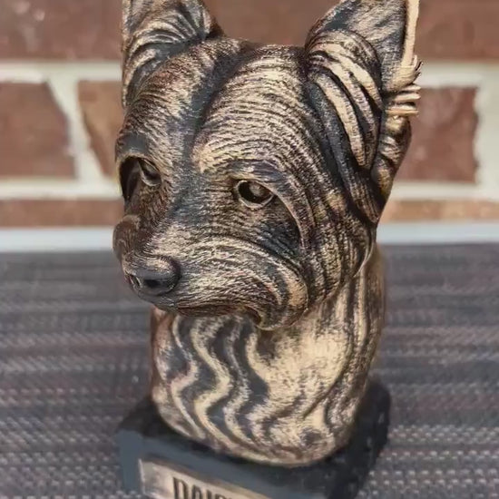 Yorkie Bust  - Hand-Painted, Customizable, 3D Printed