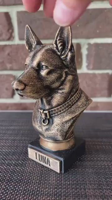 German Shepherd Bust  - Hand-Painted, Customizable, 3D Printed