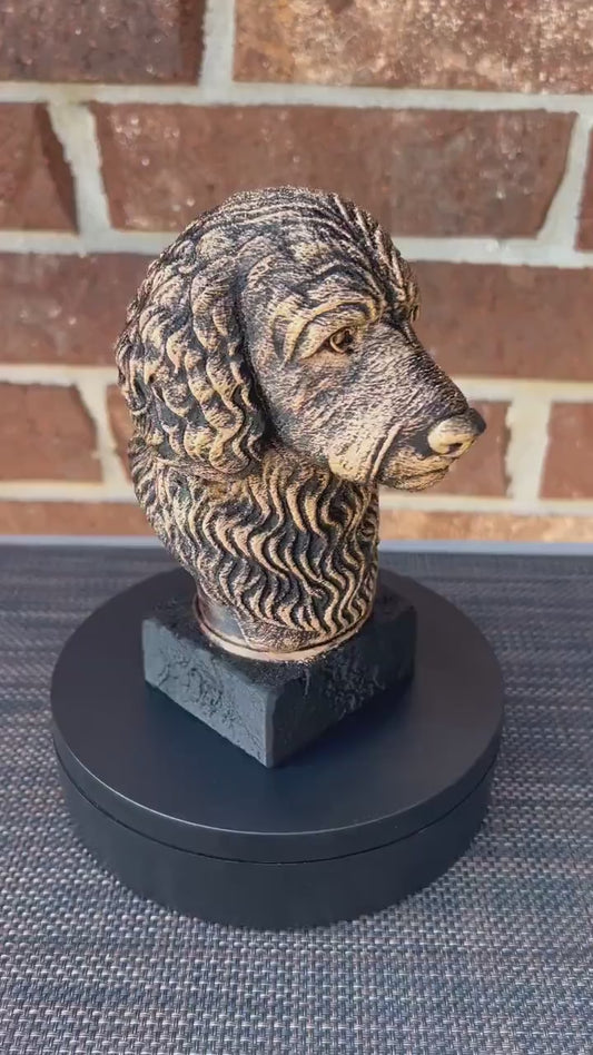 Golden Doodle Bust  - Hand-Painted, Customizable, 3D Printed