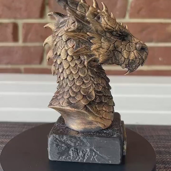 Fire Dragon Bust  - Hand-Painted, Customizable, 3D Printed