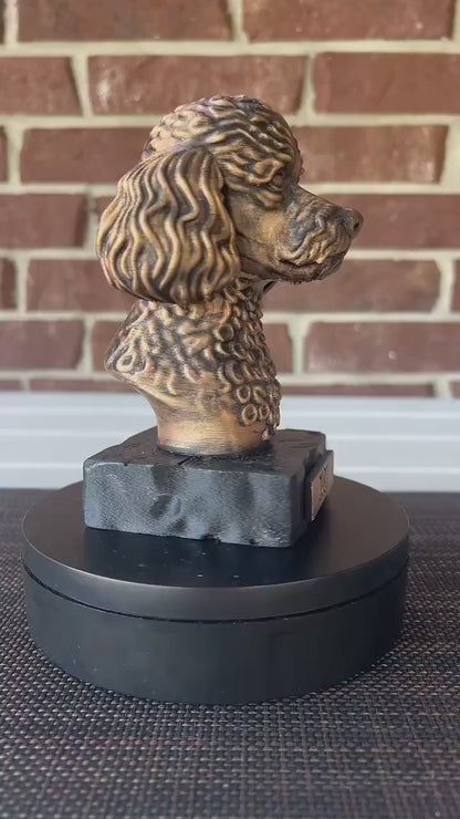 Miniature Poodle Bust  - Hand-Painted, Customizable, 3D Printed