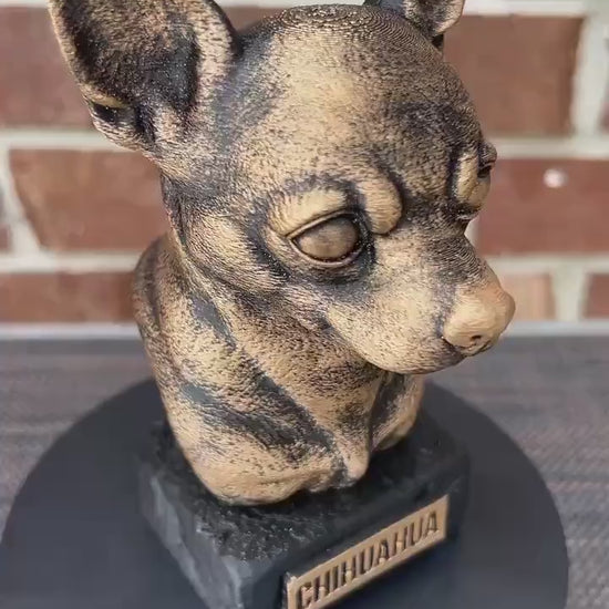 Chihuahua Bust  - Hand-Painted, Customizable, 3D Printed