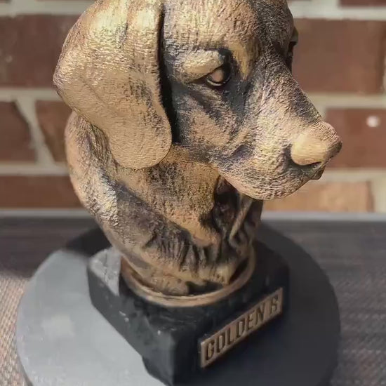 Golden Retriever Bust  - Hand-Painted, Customizable, 3D Printed