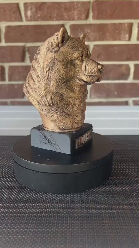 Chow Chow Bust  - Hand-Painted, Customizable, 3D Printed