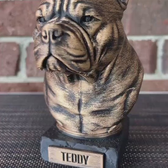 American Bully Bust  - Hand-Painted, Customizable, 3D Printed