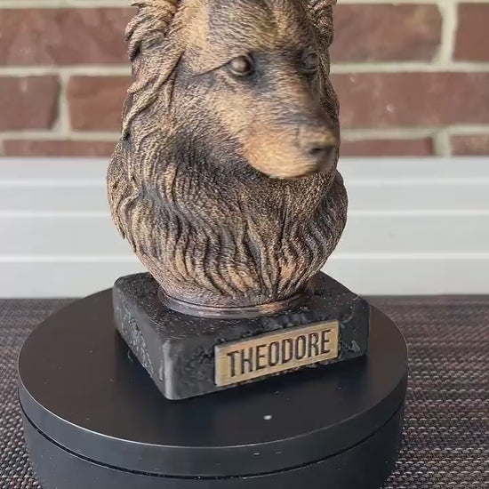 Long Hair German Shepard Bust  - Hand-Painted, Customizable, 3D Printed