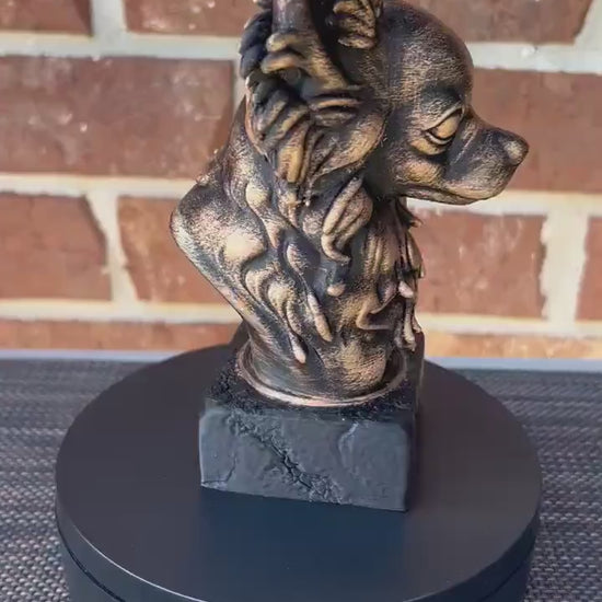 Longhaired Chihuahua Bust  - Hand-Painted, Customizable, 3D Printed